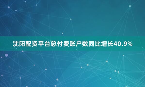 沈阳配资平台总付费账户数同比增长40.9%